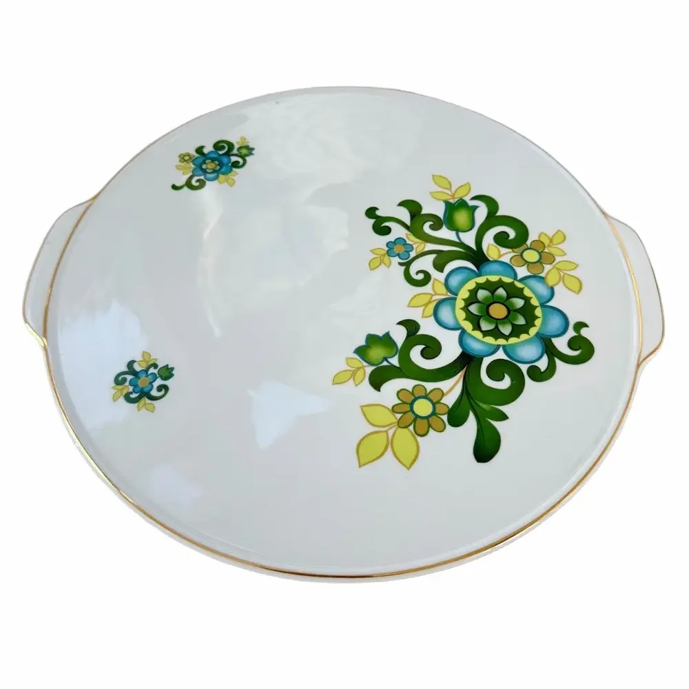Vintage Porcelain PMR Jaeger & Co Bavaria Germany Chop Plate Large 12” Floral